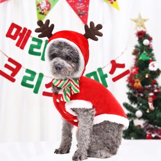 가을 겨울 애완동물 옷 강아지 크리스마스 작은 중형견 고양이 플란넬 고양