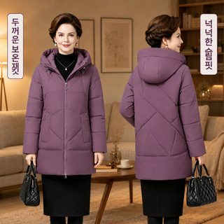 대외무역 면복 여성 중장형 2026년 겨울 신상 느슨한 패딩 면 외투 두께 큰 사이즈 면옷 현물