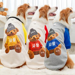 펫 가을 겨울 강아지 고양이 개 용품 고양이 옷 기모 맨투맨 금털 살찐 고양