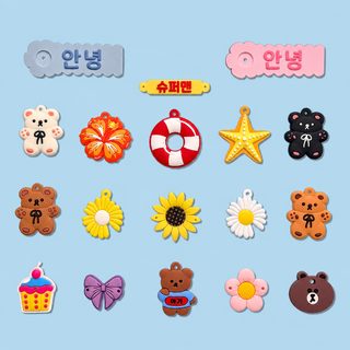 PVC 소프트 젤 캐릭터 장식 부품 DIY 의류 슬리퍼 가방 액세서리