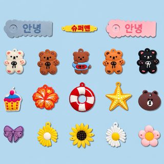 PVC 귀여운 카툰 키링 장식 패치 DIY 의류 신발 가방 꾸미기 파츠