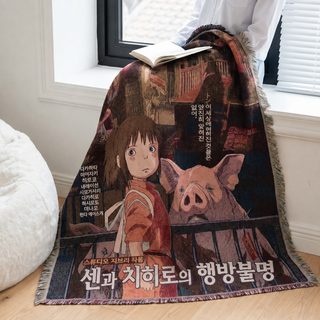 일본 만화 스타일 2차원 천과 천심벽걸이 담요 e스포츠 방 장식 덮개 담요