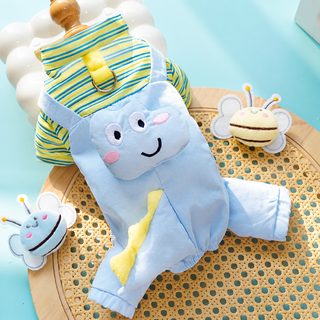 강아지 옷 고양이 개 옷 멋있다 공룡 멜빵바지 애완동물 네발 옷 비곰 테디