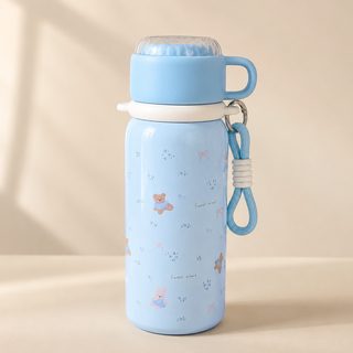 캐릭터 보온보냉 빨대 텀블러 620ml 휴대용 손잡이 스트랩 티필터