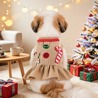 PETCIRCLE 애완동물 옷 춘추 소형견 반려견 명절 분위기 조형 지팡이 생강과자 치마