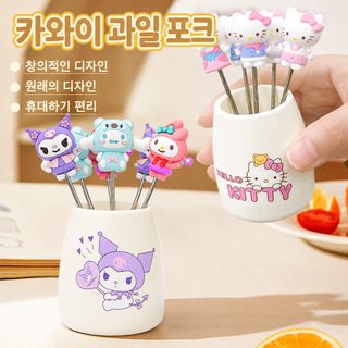 캐릭터 귀여운 고양이 높은 용모치 과일 포크 세트 창의 가정용 스테인리스