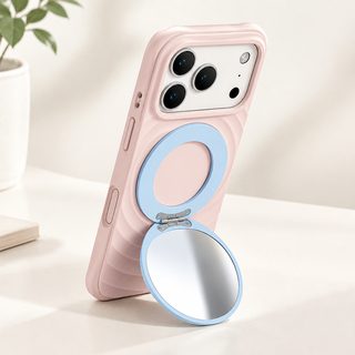 물결무늬 거울면 원형 한손 접기 심플한 순색 다기능 마그네틱 흡입 브래킷
