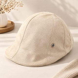 여성 스웨이드 베레모 가을 겨울 방풍 보온 빈티지 승마모 조절 가능 빅챙