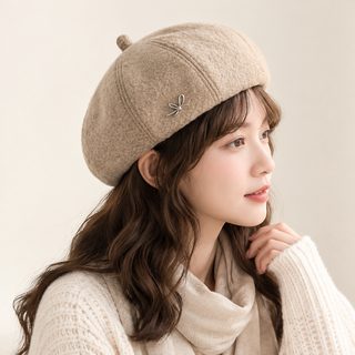 여성 울 스웨이드 베레모 가을 겨울 방풍 보온 빅사이즈 단색 패션 모자