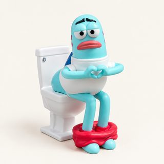 차량용 하트 물고기 변기 피규어 대시보드 장식 소품