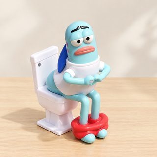 변기 물고기 피규어 하트 포즈 책상 장식 소품