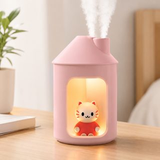 고양이 하우스 USB 미니 가습기 무드등 탁상용