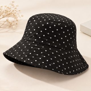 아이닝쉐 여성 도트 버킷햇 가을 겨울 방풍 보온 모자 레트로 데일리 접이