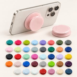 솔리드 유광 맥세이프 자석 스마트폰 에어백 그립톡 투명 베이스 마카롱 컬