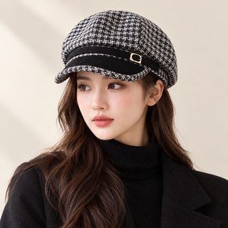 가을 겨울 영륜 복고풍 보온 팔각모 심플 백합 통근 화가 모자 기질 패션 문예모 자녀