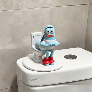 비키니시티 변기 물고기 손하트 쿨피시 피규어 인형 9cm 차량용 데스크 장식