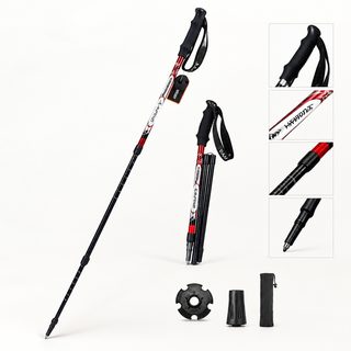 초경량 탄소섬유 3단 접이식 등산스틱 165g 키 100-190cm 노인 어린이 보행 지팡