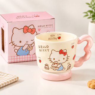 귀여운 캐릭터 도자기 머그컵 330ml 손잡이 홈카페 선물용