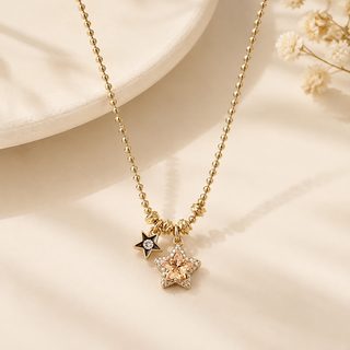 얕은 티타늄 골드 프랑스식 경사 지르코늄 별 각설탕 진주 다층 단층 복고