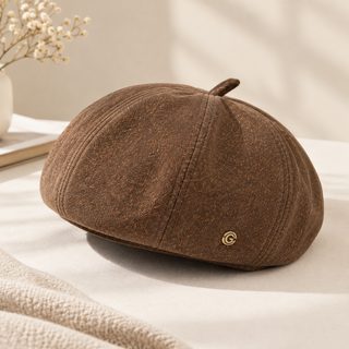 여성 가을 겨울 팔각 베레모 빈티지 심플 데일리 방풍 보온 프리사이즈 모