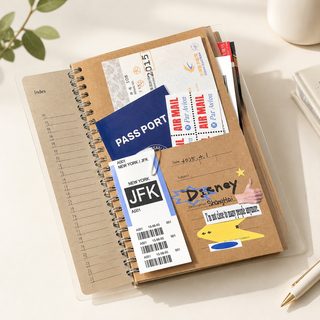 A5 크라프트 포켓 노트 여행 티켓 수납 다이어리 24페이지