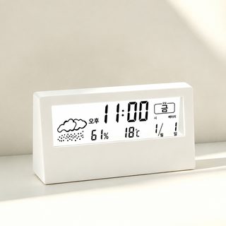 국경 간 대외 무역 온도 습도 표시 전자 시계 투명 디지털 스마트 탁상 시계
