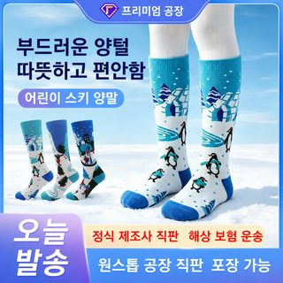가을과 겨울 두께 메리노 양모 양말 어린이 보온 전문 스키 양말 어린이 스