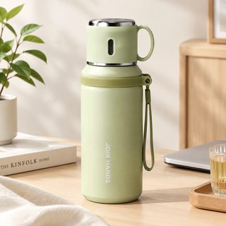 316 스테인리스 600ml 대용량 손잡이 보온병 휴대용 티 텀블러