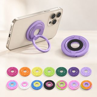 도파민 컬러 양면 자석 부착 3단 접이식 360도 회전 스마트폰 거치대 링 홀더