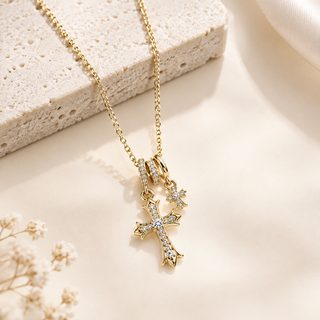 18k 기하학적 천사 별 타로 십자가 펜던트 팔찌 목걸이 귀걸이 diy 액세서리