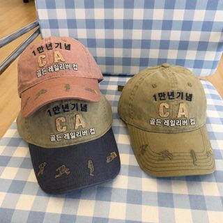 미국식 복고 충돌색 자수 자모 야구 모자 남녀 백합 오리 혀 모자 얼굴 작은