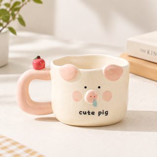 귀여운 동물 입체 도자기 머그컵 400ml 손잡이 커피잔 선물용
