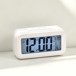 학생 어린이용 스마트 전자 알람시계 LCD 온도 습도계 달력 음성 시보 탁상