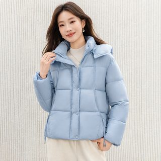 크로스보더 쇼트 겨울 패딩 면복녀 2026 신형 한국판 와이드 후드 빵옷 면옷 외투 현물