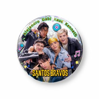 58mm双闪吧唧跨国男团SANTOS BRAVOS徽章明星谷子圆形背包饰品DIY