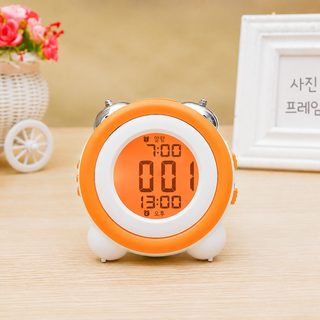 창의성 큰 음량 심플 입체 led 알람 음소거 야광 전자 시계 복식 벨 두 그룹