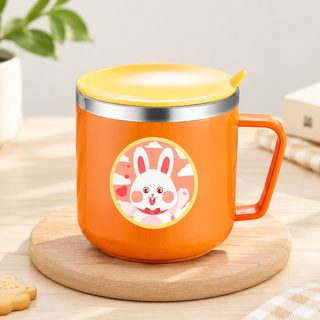 어린이 304 스테인리스 이중컵 뚜껑 손잡이 캐릭터 물컵 270ml