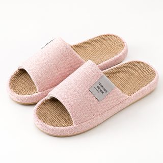 남녀공용 여름 린넨 실내 슬리퍼 가정용 커플 실내화