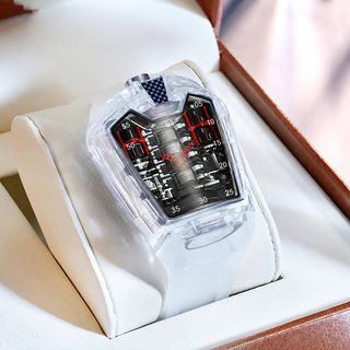 KIMSDUN 김스둔 남성용 투명 스포츠 손목시계 실리콘 밴드 쿼츠 아날로그 디