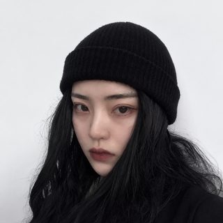 남녀공용 겨울 니트 비니 원형 돔 무챙 숏비니 신축성 모자