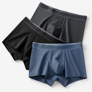 60수 95 면 중허리 남성 팬티 사계절 통용 순색 무흔 통기 항균 사각 팬티 남