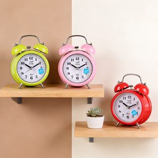 GONGSUN 3인치 학생용 미니 탁상 알람시계 원형 책상시계 큰 알람 소리