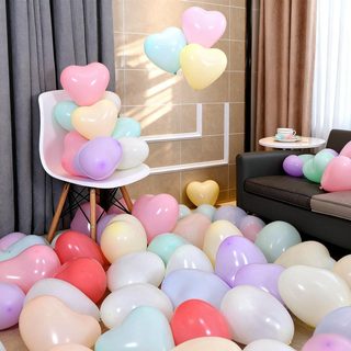 10인치 마카롱 컬러 하트 라텍스 풍선 100개입 웨딩 생일 파티 장식 인쇄 가