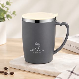 304 스테인리스 뚜껑 손잡이 머그컵 350ml 사무실 물컵
