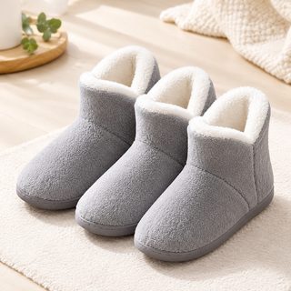 남녀공용 겨울 털 실내화 뒤꿈치 덮는 방한 룸슈즈