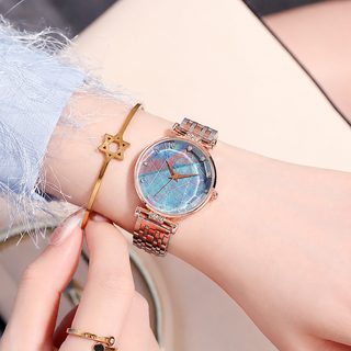zexil 3933 여성 패션 손목시계 32mm 리얼 다이아몬드 장식 미요타 쿼츠 7구 메