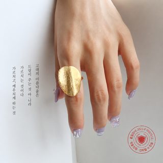 Marka 프렌치 유니크 브러시드 무광 티타늄 스틸 여성 검지 오픈링 반지 A207