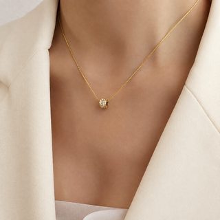 프렌치 심플 기하학 큐빅 티타늄 스틸 18K 골드 도금 여성 귀걸이 목걸이 주