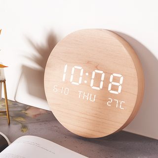 LED 벽시계 북유럽 무소음 디지털 시계 거실 침실 온도계 알람 달력 24시간