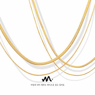 냉담 ins 바람 기질 이중 칼날 뱀 사슬 목걸이 여자 크로스보더 인기 미니멀